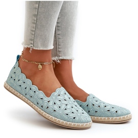 Ballerines à enfiler à fleurs Vennice pour femmes de coloris bleu 8