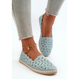 Ballerines à enfiler à fleurs Vennice pour femmes de coloris bleu 4