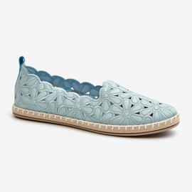 Ballerines à enfiler à fleurs Vennice pour femmes de coloris bleu 3