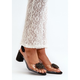 Sandales À Talons Hauts Pour Femme Avec Dessus Transparent, Noir Aleola le noir 2