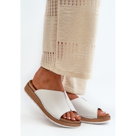 Tongs confortables pour femmes en cuir écologique Inblu GS0003I1 Blanc 2