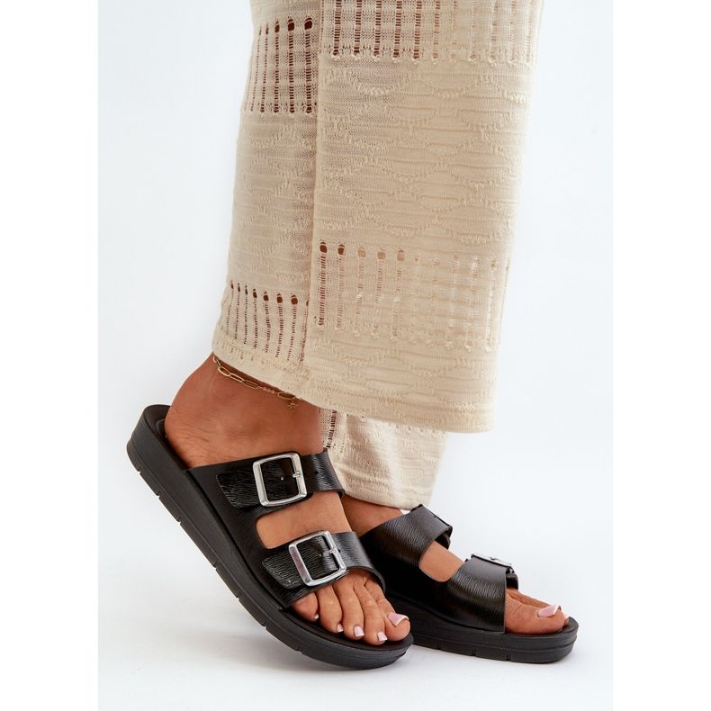 Tongs confortables pour femmes avec boucles Inblu CP000034 Noir le noir 2