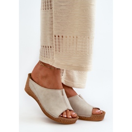 Tongs compensées confortables pour femmes Inblu NG000002 Beige 2