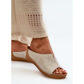Tongs compensées confortables pour femmes Inblu NG000002 Beige 6