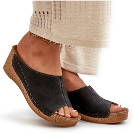 Tongs compensées confortables pour femmes Inblu NG000002 noir le noir 9