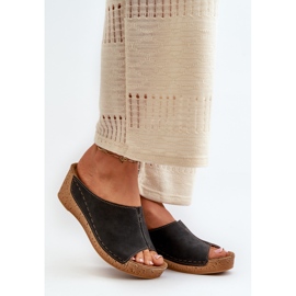 Tongs compensées confortables pour femmes Inblu NG000002 noir 2