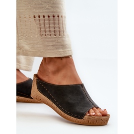 Tongs compensées confortables pour femmes Inblu NG000002 noir le noir 6