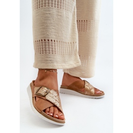 Tongs confortables pour femmes avec boucle Inblu CN000032 Camel brun 3