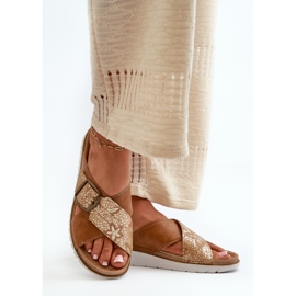 Tongs confortables pour femmes avec boucle Inblu CN000032 Camel brun 7