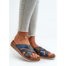 Tongs confortables et légères pour femmes Inblu GS000052 bleu marine 2