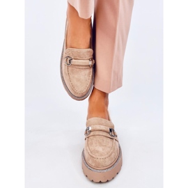 Mocassins à semelle haute en daim kaki Sheady beige 1