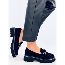 Sheady Mocassins en daim noir à semelle haute le noir 3
