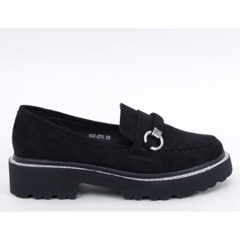 Sheady Mocassins en daim noir à semelle haute le noir 5