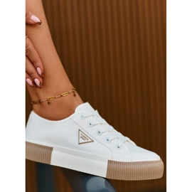 Baskets basses femme blanches Enalae 1