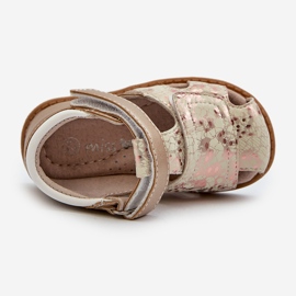 Sandales Enfant Velcro à Motifs, Or Maellita d'or 1