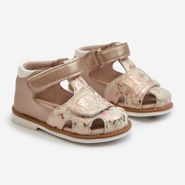 Sandales Enfant Velcro à Motifs, Or Maellita d'or 2