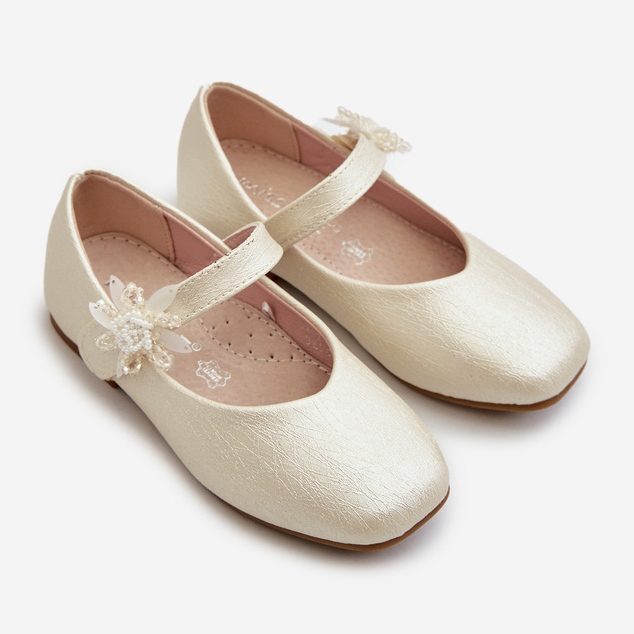 Ballerines enfant à paillettes et fermeture scratch, Beige Jeylin 2 Ballerines enfant à paillettes et fermeture scratch, Beige Jeylin 2