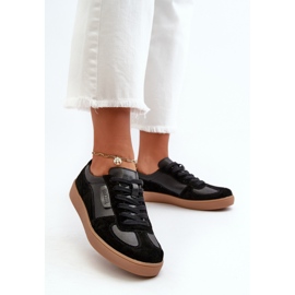 Baskets en cuir pour femmes noires Vinceza 7333 le noir 2 Baskets en cuir pour femmes noires Vinceza 7333 le noir 2