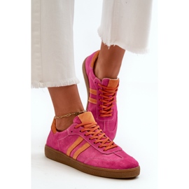 Baskets Basses Femme Zazoo N1068 Daim Fuchsia rose 4