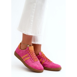 Baskets Basses Femme Zazoo N1068 Daim Fuchsia rose 1