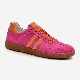 Baskets Basses Femme Zazoo N1068 Daim Fuchsia rose 3
