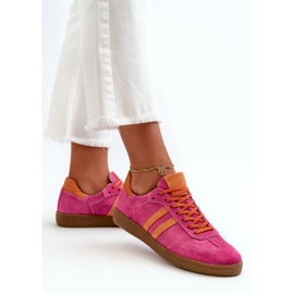 Baskets Basses Femme Zazoo N1068 Daim Fuchsia rose 5