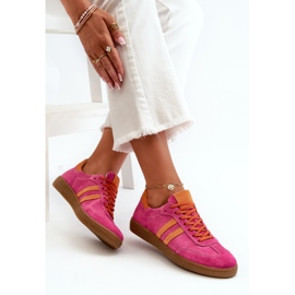 Baskets Basses Femme Zazoo N1068 Daim Fuchsia rose 6