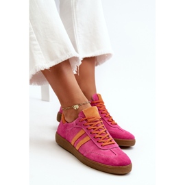 Baskets Basses Femme Zazoo N1068 Daim Fuchsia rose 7