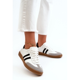 Zazoo N1068 Baskets basses en cuir pour femme Blanc 2