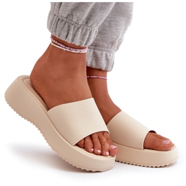 Tongs Pour Femmes Sur Plateforme Et Compensée, Vimarils Beige Clair 7