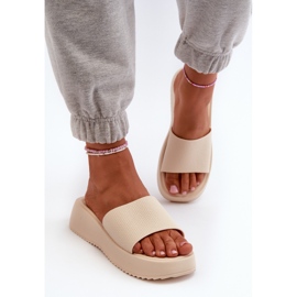 Tongs Pour Femmes Sur Plateforme Et Compensée, Vimarils Beige Clair 4