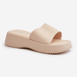 Tongs Pour Femmes Sur Plateforme Et Compensée, Vimarils Beige Clair 3