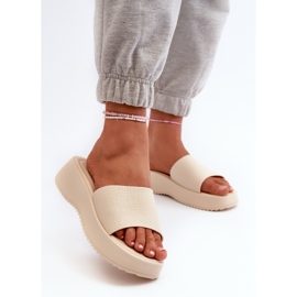 Tongs Pour Femmes Sur Plateforme Et Compensée, Vimarils Beige Clair 2
