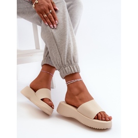 Tongs Pour Femmes Sur Plateforme Et Compensée, Vimarils Beige Clair 6