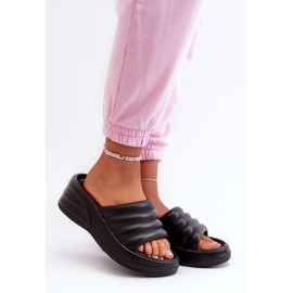 Tongs légères en mousse pour femme, compensées et plateforme, Noir Tendrea 1