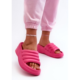 Tongs légères en mousse pour femme, compensées et plateforme, Fuchsia Tendrea rose 2