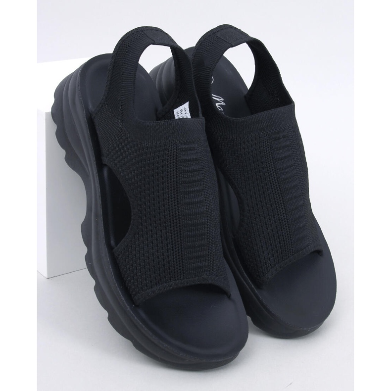 Nicai Sandales à semelle sport noires 1