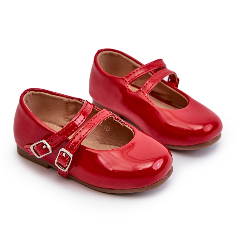Ballerines pour enfants peints avec rayures rouges 4