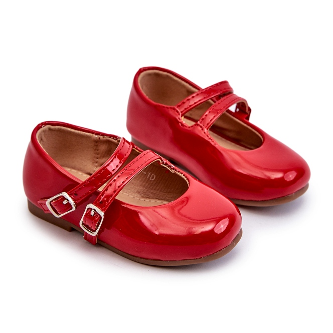 Ballerines pour enfants peints avec rayures rouges 1