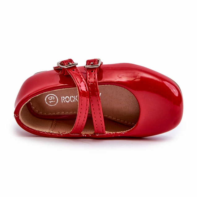 Ballerines pour enfants peints avec rayures rouges 2