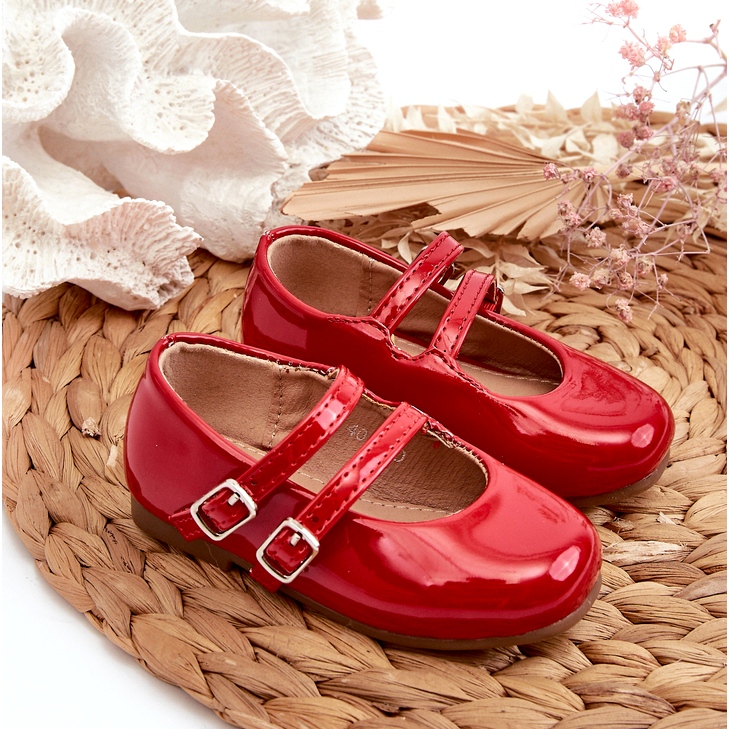 Ballerines pour enfants peints avec rayures rouges 3