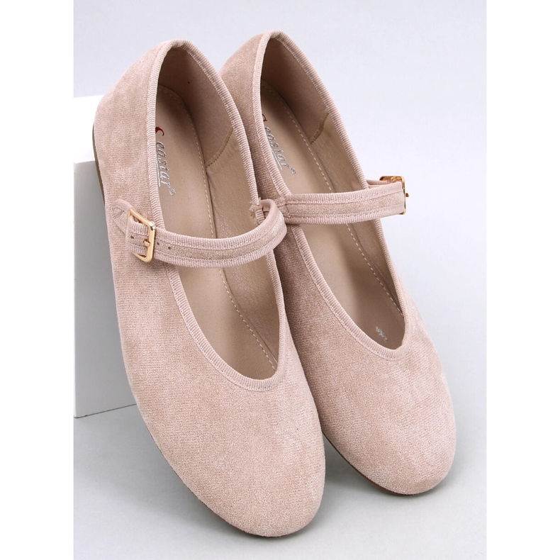Soltani Ballerines kaki à bride beige 1