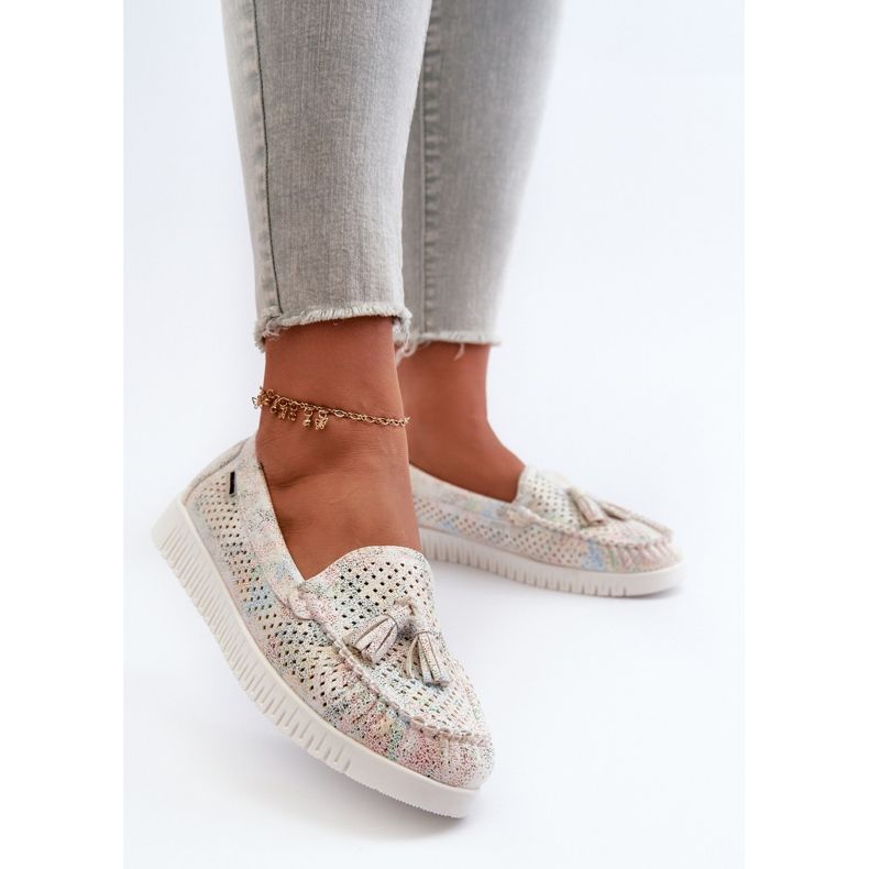 Mocassins ajourés pour femmes en cuir écologique Tinami multicolore 2