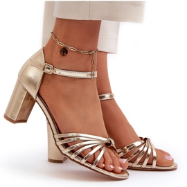 Evento Sandales à talons hauts Pyrrette dorées pour femmes d'or 4 Evento Sandales à talons hauts Pyrrette dorées pour femmes d'or 4