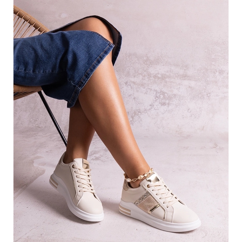 Baskets beiges ornées de strass Xarles 1