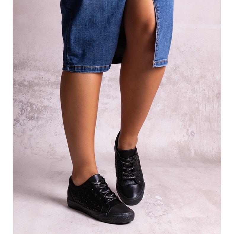 Bez marki Baskets Safune noires ajourées 1