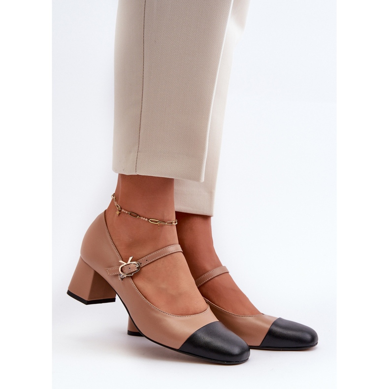 Escarpins en cuir pour femmes Laura Messi 2846 marron brun 1