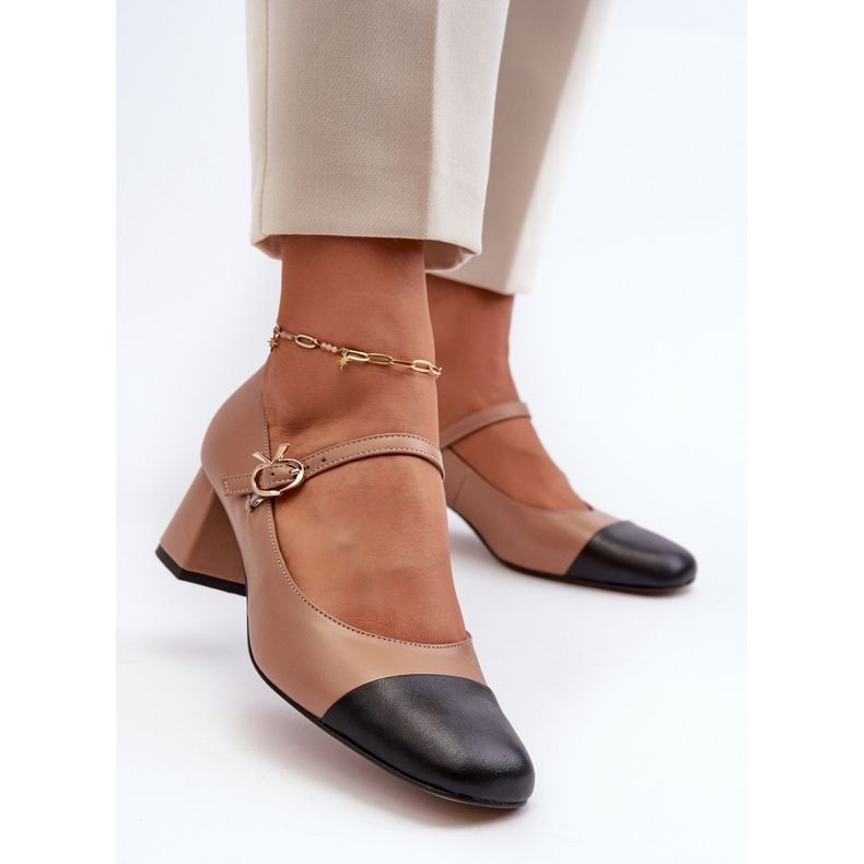 Escarpins en cuir pour femmes Laura Messi 2846 marron brun 2