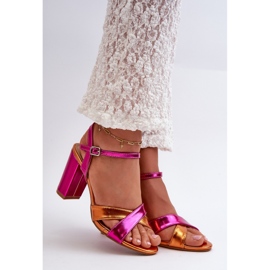 Sandales à talons hauts en cuir écologique Fuchsia Abilica rose 2