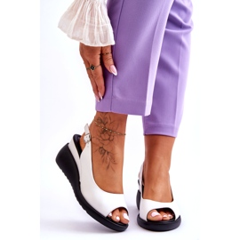 Sandales féminines sur coin Sergio Leone SK853 White blanche 1